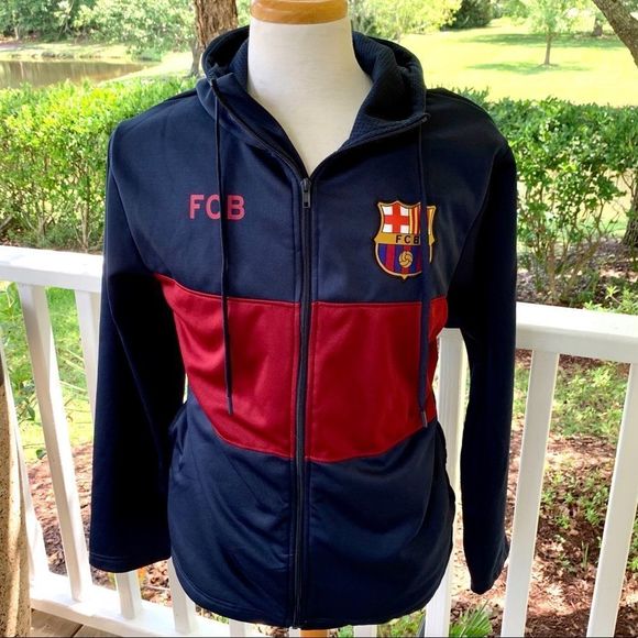 FCB Barcelona Official Soccer Hoodie Jacket. Large - Picture 3 of 9